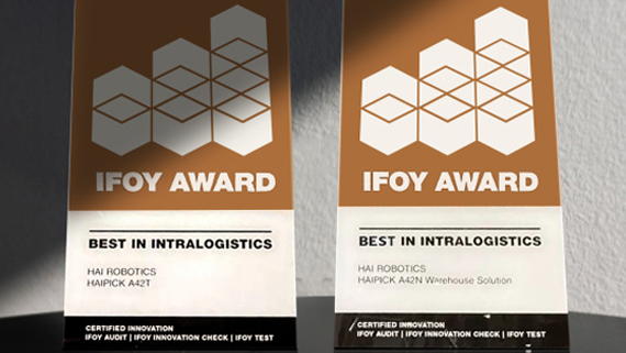 Hai Robotics Receives IFOY AWARD 2021 "Best in Intralogistics" Certificates