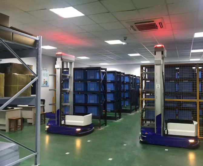 suzhou electronics manufacture raw material warehouse robots