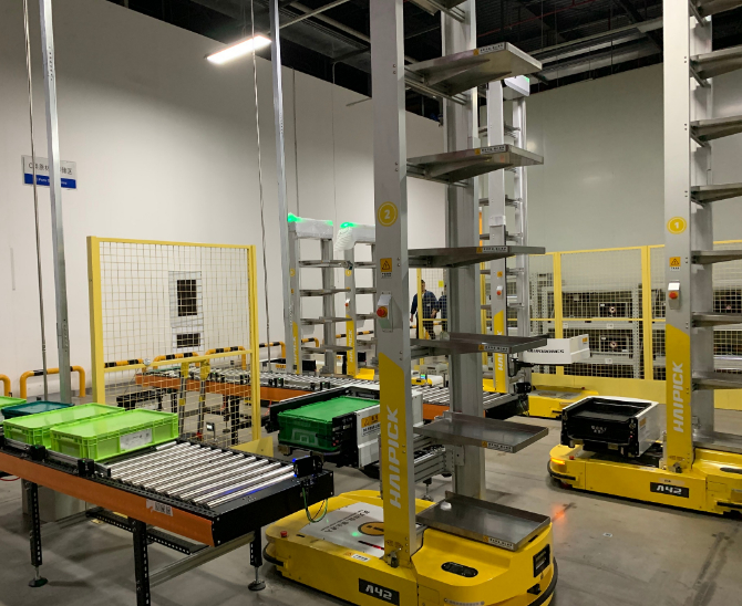 automotive electronics project raw material warehouse robotics