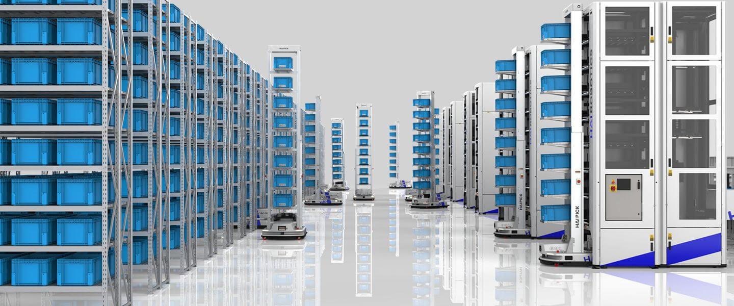 See how HaiPick A42 warehouse storage robots work