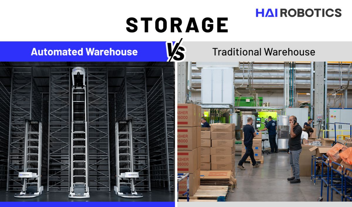 Automated Warehouse vs. Traditional Warehouse Maximized Space Utilization