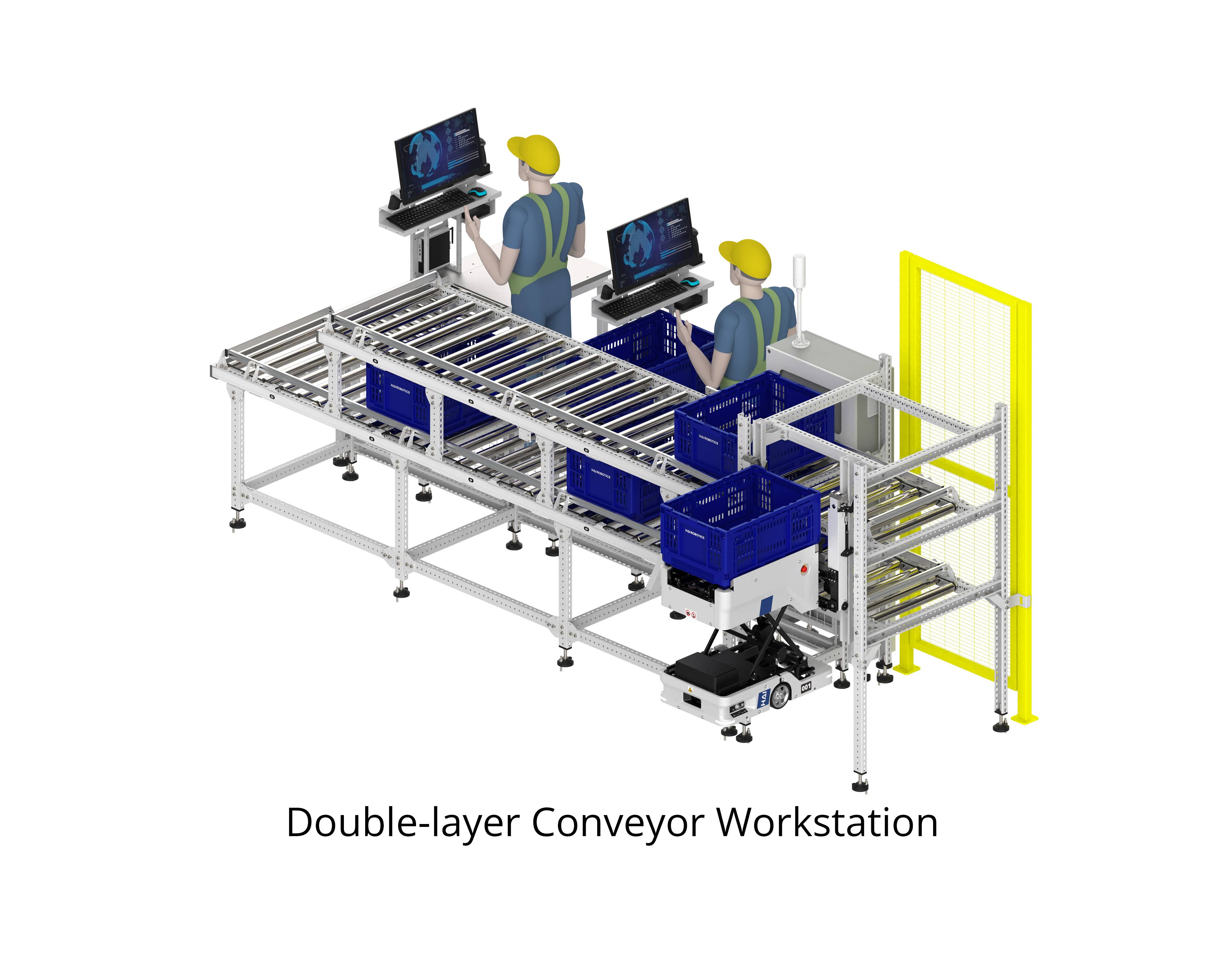 double-layer conveyor workstation