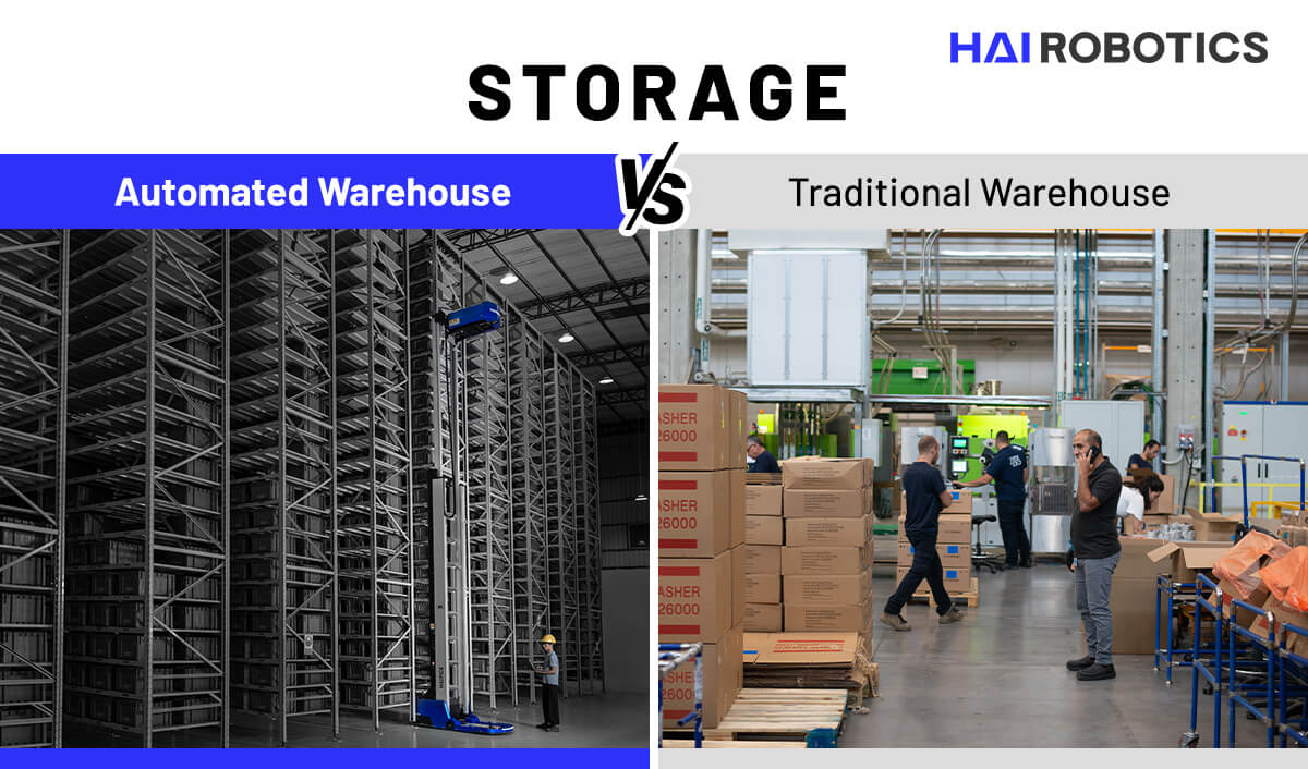 Automated Warehouse vs. Traditional Warehouse Maximized Space Utilization